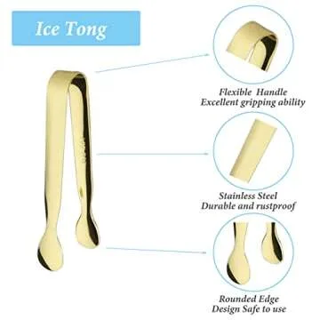 Elegant 6PCS Mini Sugar Tongs for Serving Delightful Treats