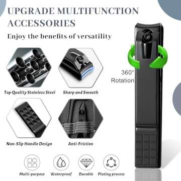 Manicure Set Nail Clipper Kit Pedicure Manicure Kit 12 In 1 Professional Pedicure Set Women Mens Personal Care Set with Travel Case Black