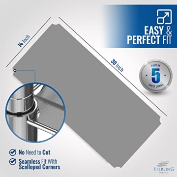 Durable Shelf Liners for Wire Shelving - 14x30 Set of 5