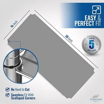 Durable Shelf Liners for Wire Shelving - 14x30 Set of 5