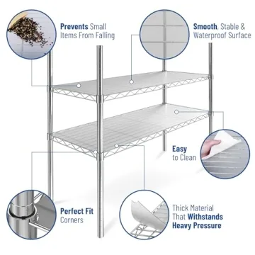 Durable Shelf Liners for Wire Shelving - 14x30 Set of 5