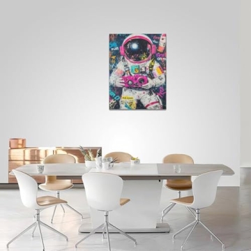 Banksy Astronaut Wall Art Framed Canvas Modern Decor