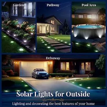 SOLPEX Solar Ground Lights, 12 Pack Solar Lights Outdoor Waterproof, 8 LED Solar Powered Landscape L...