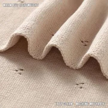 Bleu La La Organic Unisex Pointelle Receiving Swaddle Blanket for Boys & Girls - 100% Luxury Organic Soft Cotton Knit Warm Cozy Cuddle Stroller Crib Blanket for Newborns, Infants, & Toddlers (Oatmeal)