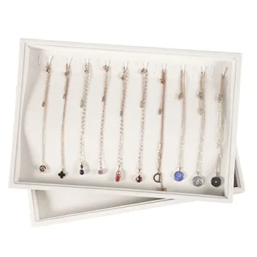 Elegant Velvet Necklace Organizer Trays for Jewelry Storage