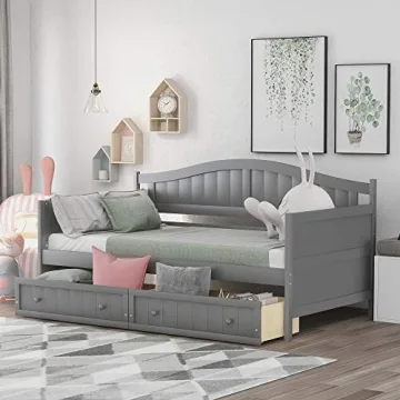 LostCat Twin Daybed with Storage Drawers for Kids