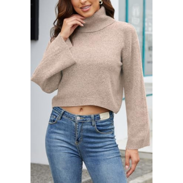 Jumppmile Women's Soft Cropped Sweater for Fall Fashion