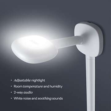 Nanit Pro Smart Baby Monitor & Wall Mount - 1080p Secure Wi-Fi Video Camera, Sensor-Free Sleep & Breathing Motion Tracker, 2-Way Audio, Sound & Motion Alerts, Night Vision, and Breathing Band - Black