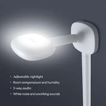 Nanit Pro Smart Baby Monitor & Wall Mount - 1080p Secure Wi-Fi Video Camera, Sensor-Free Sleep & Breathing Motion Tracker, 2-Way Audio, Sound & Motion Alerts, Night Vision, and Breathing Band - Black