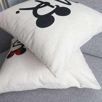 Jahosin Set of 2 Throw Pillow Covers 18 X 18 Inches,Decorative Couple-Love Cushion Case (Mr and Mrs)