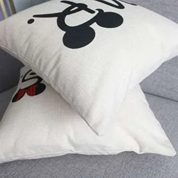 Jahosin Set of 2 Throw Pillow Covers 18 X 18 Inches,Decorative Couple-Love Cushion Case (Mr and Mrs)