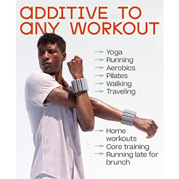 Bala Bangles - Set of 2 (2lb Each) | Adjustable Wearable Wrist & Ankle Weights | Yoga, Dance, Barre, Pilates, Cardio, Aerobics, Walking | Blush Pink