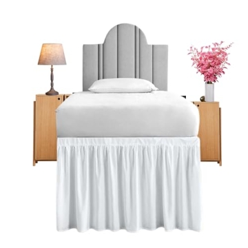 Dorm Room Bed Skirt for Twin XL Dorm Bed - Elegant Polycotton Bed Skirt with 36" Drop