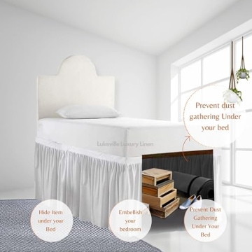 Elegant Twin XL Dorm Bed Skirt - Enhance Your College Room