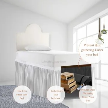 Elegant Twin XL Dorm Bed Skirt - Enhance Your College Room
