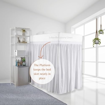 Elegant Twin XL Dorm Bed Skirt - Enhance Your College Room
