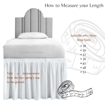 Elegant Twin XL Dorm Bed Skirt - Enhance Your College Room