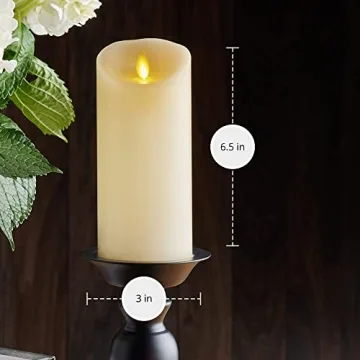 Luminara Moving Flame Ivory Candle - Realistic, Flameless Glow