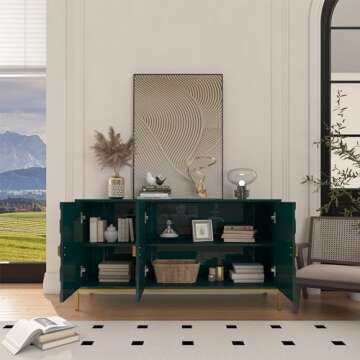 Clihome 3 Door Accent Storage Cabinet in Green