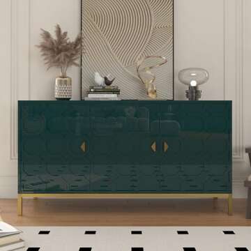 Clihome 3 Door Accent Storage Cabinet in Green