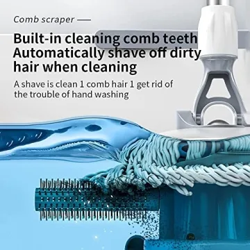 Michao Spin Mop Bucket Deluxe 360 Spinning Floor Cleaning System with 6 Microfiber Replacement Head Refills,62" Extended Handle,4X Wheel for Home Cleaning