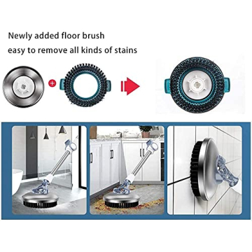 Michao Spin Mop Bucket Deluxe 360 Spinning Floor Cleaning System with 6 Microfiber Replacement Head Refills,62" Extended Handle,4X Wheel for Home Cleaning