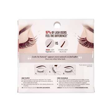 KISS Natural False Eyelashes - Lightweight & Reusable Comfort