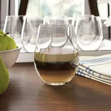 Elegant Stemless Wine Glass Set of 6 - Perfect for Home