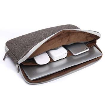 KAYOND Herringbone Woollen Water-Resistant for 13-13.3 Inch Laptop Sleeve Case Bag (13-13.3 Inches, Brown)