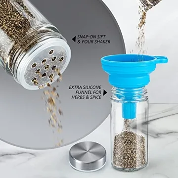 dasaka Rotating Spice Rack Organizer with Jars(20Pcs), Seasoning Organizer for Cabinet, Kitchen Spice Racks for Countertop, Revolving Stainless Steel Spice Organizer