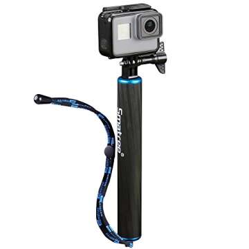 Smatree F1 Waterproof Floating Carbon Fiber Hand Grip Compatible for GoPro Hero 9, 8, 7, 6, 5, 4, 3 Plus, 3,Session,GoPro Hero (2018)/DJI OSMO Action Cameras(Upgraded Version)