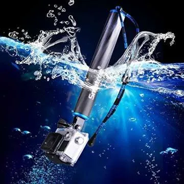 Smatree F1 Waterproof Floating Carbon Fiber Hand Grip Compatible for GoPro Hero 9, 8, 7, 6, 5, 4, 3 Plus, 3,Session,GoPro Hero (2018)/DJI OSMO Action Cameras(Upgraded Version)