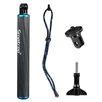 Smatree F1 Waterproof Floating Carbon Fiber Hand Grip Compatible for GoPro Hero 9, 8, 7, 6, 5, 4, 3 Plus, 3,Session,GoPro Hero (2018)/DJI OSMO Action Cameras(Upgraded Version)