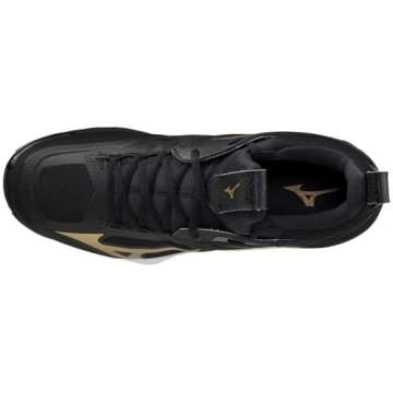 Mizuno Men's Wave Momentum 2 Volleyball Shoe - Black Gold
