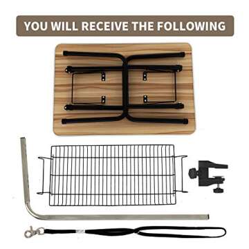 SUNCOO 36 Inch Pet Dog Grooming Table Upgraded Professional Foldable Drying Table Heavy Duty Stainless Steel Frame w/Mesh Tray Adjustable Arm and Noose, Rubber Feet Maximum Capacity Up to 250lbs