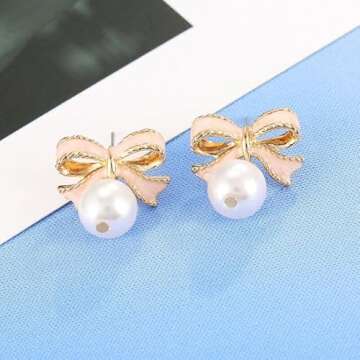 Chic Bow Earrings Set for Women - Elegant and Trendy