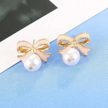 Chic Bow Earrings Set for Women - Elegant and Trendy