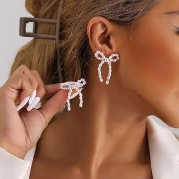 Chic Bow Earrings Set for Women - Elegant and Trendy