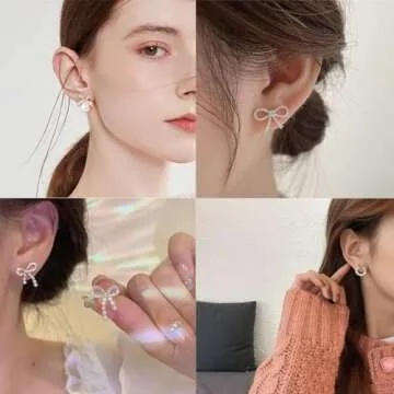 Chic Bow Earrings Set for Women - Elegant and Trendy