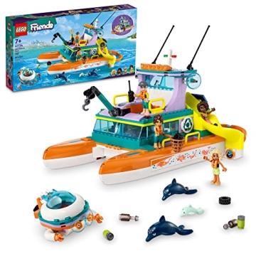LEGO Friends Sea Rescue Boat 41734 Building Toy Set for Boys & Girls Ages 7+ Who Love The Sea, Inclu...