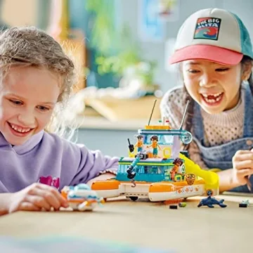 LEGO Friends Sea Rescue Boat 41734 Building Toy Set for Boys & Girls Ages 7+ Who Love The Sea, Includes 4 Mini-Dolls, a Submarine, Baby Dolphin and Toy Accessories for Ocean Life Role Play