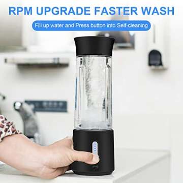 Handzee Portable Personal Blender, 17Oz USB Rechargeable Portable Blender with Portable Cup Lid, for Sports Outdoors Travel Blender for Shakes and Smoothies, Cordless BPA-Free Blender Cup