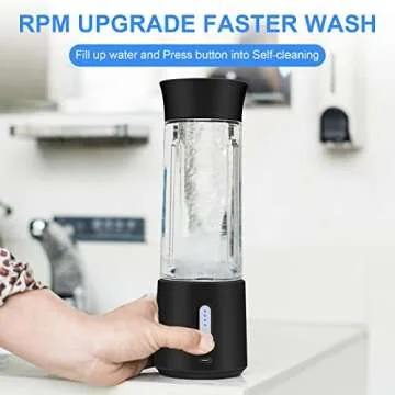 Handzee Portable Personal Blender, 17Oz USB Rechargeable Portable Blender with Portable Cup Lid, for Sports Outdoors Travel Blender for Shakes and Smoothies, Cordless BPA-Free Blender Cup