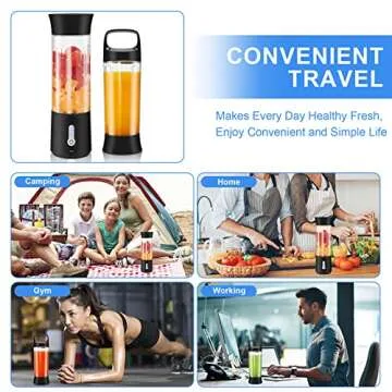 Handzee Portable Personal Blender, 17Oz USB Rechargeable Portable Blender with Portable Cup Lid, for Sports Outdoors Travel Blender for Shakes and Smoothies, Cordless BPA-Free Blender Cup