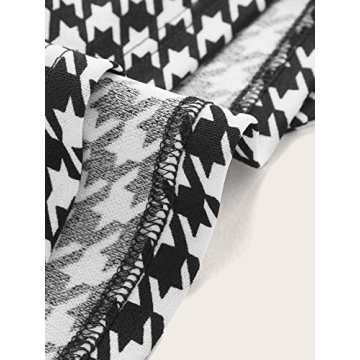 Stylish WDIRARA Houndstooth Rhinestone Crop Top for Women