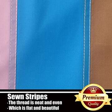 Progress Pride Rainbow Flag 3x5 Outdoor-210D Sewn Stripes LGBTQ Gay Lesbian Bisexual Transgender All Inlcusive Progressive Pride Rainbow Flag Vivid Color Polyester Flags with 2 Brass Grommets