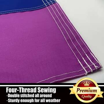 Progress Pride Rainbow Flag 3x5 Outdoor-210D Sewn Stripes LGBTQ Gay Lesbian Bisexual Transgender All Inlcusive Progressive Pride Rainbow Flag Vivid Color Polyester Flags with 2 Brass Grommets