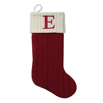 Personalized St. Nicholas Square Christmas Stocking - Letter E
