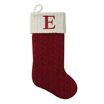 Personalized St. Nicholas Square Christmas Stocking - Letter E