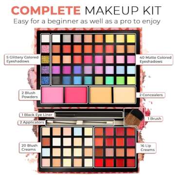 Toysical 2-Tier Makeup for Teens 10-12 - Kids Makeup Kit for Girl - Real, Washable, for Teen Girls or Women - Non Toxic Gift Set 86 Colors Full Starter Kit for Teenagers